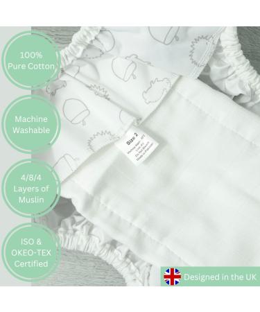 Buy MuslinZ Pack of 6 Size 1 Prefold Muslin Diapers White - Soft Absorbent & Eco-Friendly | International Shipping Available - Buy Online on GoSupps.com