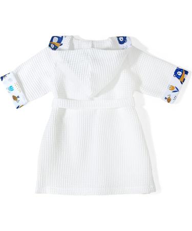 Pepi 100% Cotton Children's Bathrobe - Unisex Baby Bathrobe with Hood in Blue Bear Design - Made in Poland - Buy Online on GoSupps.com
