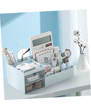TEHAUX 1pc Box Cosmetic Storage Box Decor Classify Case Cosmetics Organizer Grid Dresser Box Miss 24.5x12cm Blue - Buy Online on GoSupps.com