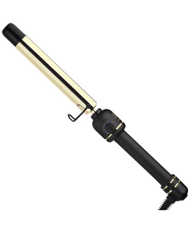 HOT TOOLS 24K Gold Extended Barrel Curling Wand 1" for Bouncy Curls | No Clamp for Quick and Easy Styling Fan-Favorite 24K Gold Technology for Long-Lasting Results Gold 1 inch