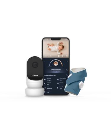 Owlet Dream Duo 2 Smart Baby Monitor - HD Video Baby Monitor with 2nd Generation Camera & Dream Sock: Only Baby Monitor to Track Heart Rate & Average Oxygen as Sleep Quality Indicators Bedtime Blue