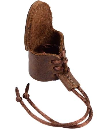 Hide & Drink Leather Archery Thumb Protector Mongolian Finger Guard for Recurve Bow - Handmade, Bourbon Brown - 101 Year Warranty - Buy Online on GoSupps.com