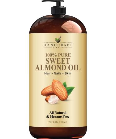 Handcraft Sweet Almond Oil - 100% Pure and Natural - Premium Therapeutic Grade Carrier Oil for Aromatherapy Moisturizing Skin and Hair - 828 ml Almond 828.00 ml (Pack of 1)