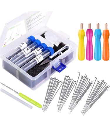 ZXIIXZ 51 Pieces Needle Felting Tool Kit  4 Sizes Felting Needles with Colored Wood Handles  Awl  Storage Box for Needle Felt Needle Felting Tools and Supplies