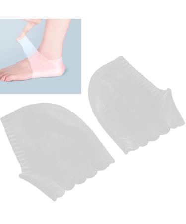 Silicone-jersey socks pain-relieving elastic anti-cracking-dersen purple cover for foot care Achilles tendon inflammation heel pain (white)