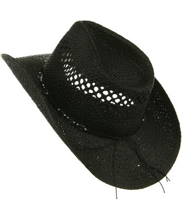 MG Women's Black Straw Outback Toyo Cowboy Hat - Stylish & Sun-Protective - Buy Online on GoSupps.com