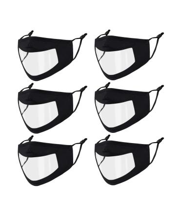 Genovega Fashion Designer Face Mask,Reusable Breathable Adjustable for Women Men Adult Black-clear