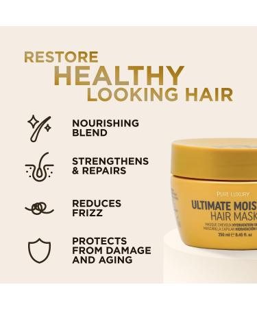 RICH Pure Luxury Ultimate Moisture Hair Mask - Deep Conditioning for Dry & Damaged Hair with Marula Oil & Cherry Blossom - 8.45 oz | International Shipping Available - Buy Online on GoSupps.com