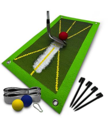 Golf Training Mat for Swing Detection Batting - Golf Mat That Shows Ideal Swing Path for Golf Practice - Improve Your Swing with Our Golf Mat.