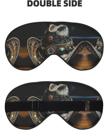 American West Rodeo Hat Print Eye Mask - Ultra-Soft Light-Blocking for Comfort & Restful Sleep - International Shipping Available - Buy Online on GoSupps.com