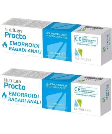 NutriLen Procto, 80ml - Natural Gel Cream for Hemorrhoids, Anal Fissures - With Witch Hazel, Tea Tree, Hyaluronic Acid, Olive and Prickly Pear - Nutrileya
