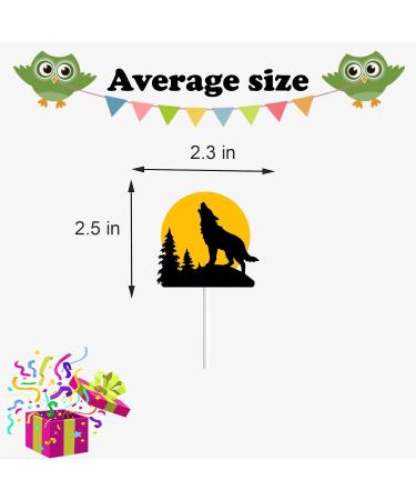 18pcs Wolf Cupcake Toppers for Kids Adult Wolf Birthday Party Decorations Night of the Wolf Party Favors Supplies Werewolf Animal Howl Wolf Cake Decorations - Buy Online on GoSupps.com