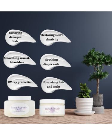 Handmade Whipped Body Butter (Jasmine & Lavender, 4 oz) Jasmine & Lavender 4 Ounce - Buy Online on GoSupps.com