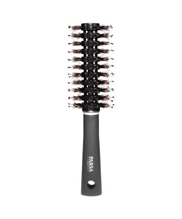 Parsa beauty trend line hairbrush - round brush (black) with mixed bristles for volume and abundance when blow -drying - hairbrush without ziepen round brush (mixed bristles) black