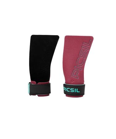 PICSIL Azor Grips, Workout Grips with Increased Magnesium Retention, Light and Resistant Unisex Hand Grips for Weightlifting and Gymnastics, Blocks Rips and Blisters Wine G(S-M)