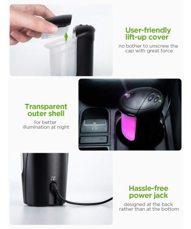 InnoGear Car Diffuser USB Essential Oil Humidifier - Aromatherapy for Office, Travel, Home & Vehicle (Black) - Buy Online on GoSupps.com