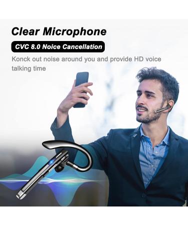 XVV Bluetooth Headset V5.1 - Wireless Earpiece with Dual-Mic for Driving/Business - CVC 8.0 Noise Canceling - iPhone & Android Compatible - Buy Online on GoSupps.com