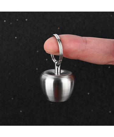 Stainless Steel Apple Shaped Pill Case - Portable Metal Medicine Box Keychain Holder for Travel & Outdoor Use - Buy Online on GoSupps.com
