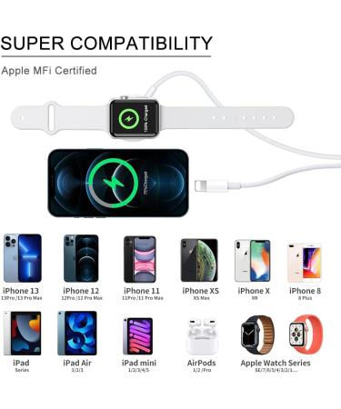 Apple MFi Certified Magnetic Charger Cable for Apple Watch and iPhone - 4.9 ft/1.5m - Compatible with Apple Watch Series and iPhone Models - USB Charging - Buy Online on GoSupps.com