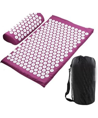 Dunlap Massage Pillow 62x38cm - Acupressure & Acupuncture Yoga Mat for Back Pain Relief - Purple Massage Device - Buy Online on GoSupps.com