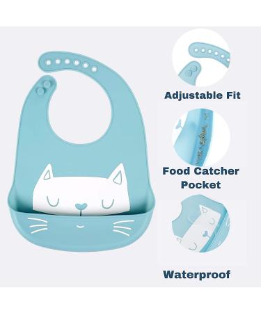 RIGHTWELL 3-Pack Silicone Bibs for Babies and Toddlers - Waterproof, Soft, Easy to Clean with Crumb Catcher Pocket (Bright Colors) - Buy Online on GoSupps.com