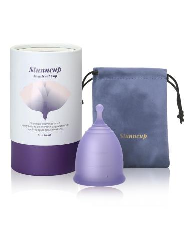 Soft Menstrual Cup - Medical Grade Silicone Reusable Period Cup - BPA Free Comfortable Flexible Menstrual Cup Wear for 12 Hours (Violet Samll) Small (Pack of 1) Violet