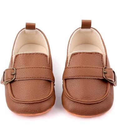 MASOCIO Baby Boys Moccasin Shoes | Soft Sole Anti-Slip Casual Flats | 12-18 Months Brown - Buy Online on GoSupps.com