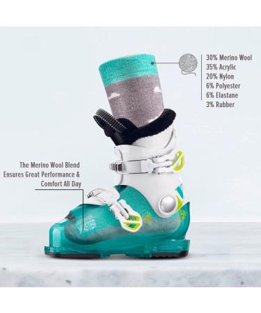 OutdoorMaster Kids Merino Wool Ski Socks - Woodland Green, 2 Pack, Small - Buy Online on GoSupps.com