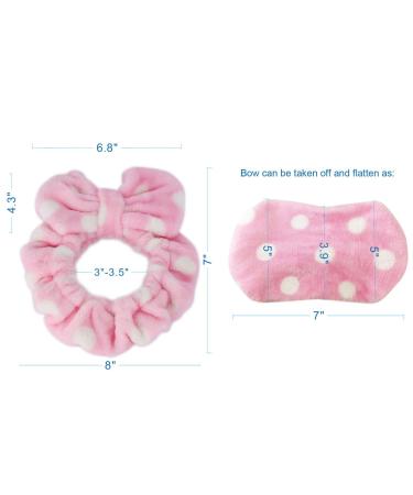 Hairizone Makeup Headbands for Women & Girls | Soft Cute Big Bow Face & Shower Spa Headband - Pink & Light Pink - Buy Online on GoSupps.com