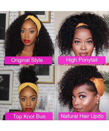 Curly Headband Wig for Black Women - 12 Inch Deep Wave Human Hair, 150% Density, No Lace - Buy Online on GoSupps.com