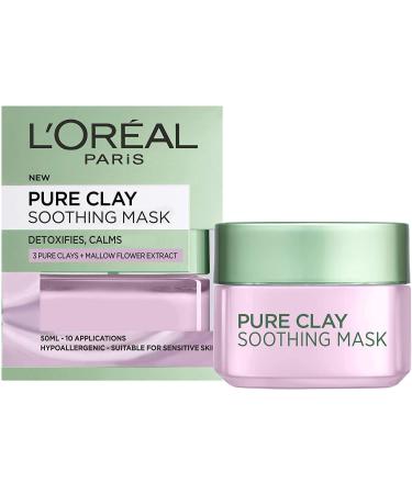 L'Oreal Paris Pure Clay Soothing & Detox Face Mask for Sensitive Skin 50 ml Soothing Mask - Buy Online on GoSupps.com