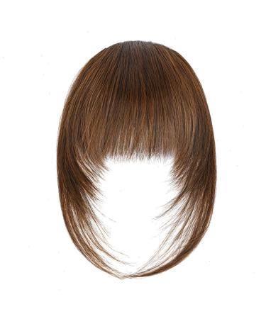 Clip on Bangs for Women French Age-Defying Bangs Hair Clip Natural Clip In Bangs Short Straight Fake Bangs with Temples Hairpieces for Halloween Parties#2/30 Brown
