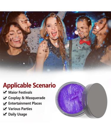 Temporary Violet Hair Color Wax - Natural Styling Pomade for Men & Women | Perfect for Parties Cosplay & Halloween - 4.23 oz - Buy Online on GoSupps.com