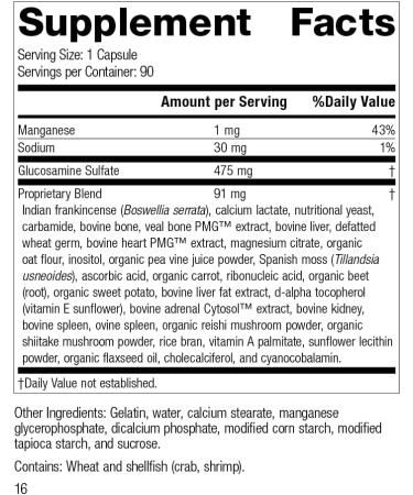 Standard Process Glucosamine Synergy - Whole Food RNA Supplement for Joint Support - 90 Capsules - Buy Online on GoSupps.com
