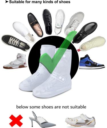 McBiuti Waterproof Rain Shoe Covers - Foldable Overshoes for Women/Men 5.5-6.5 - Gray/White Ankle Boots - Buy Online on GoSupps.com