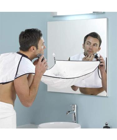 Men's Beard Shaving Apron | Hair Catcher Bib for Easy Trimming | Bathroom Organizer | Adult Shaver Holder (White - Buy Online on GoSupps.com