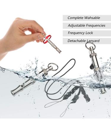 Professional Dog Whistles - Hongecb 2-Piece Stainless Steel Set | Adjustable Pitch Frequency Lock for Effective Dog Training - Buy Online on GoSupps.com