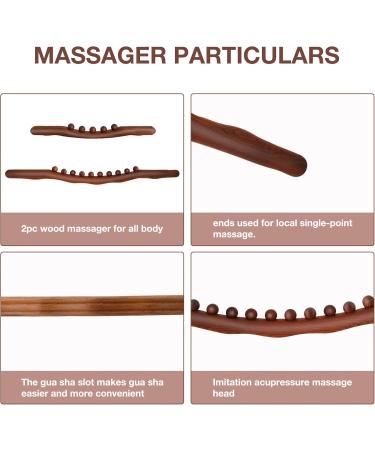 2 x Lymphatic Drainage Massager & Wood Therapy Tools - Cellulite Remover & Pain Relief for Body Shaping - Buy Online on GoSupps.com