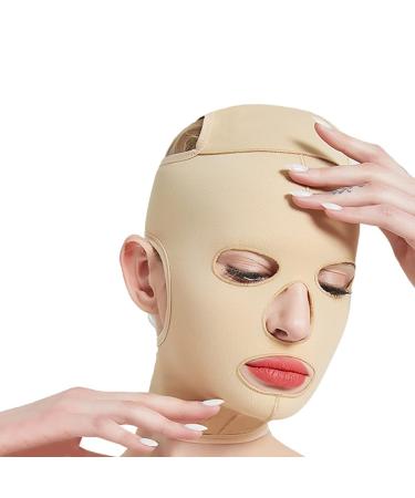 V Line Cheek Chin Slimming Belt - Facial Massage Shaper Reusable Breathable Full Face Strap for Skin Lifting & Facial Shaping (L) - International Shipping Available - Buy Online on GoSupps.com