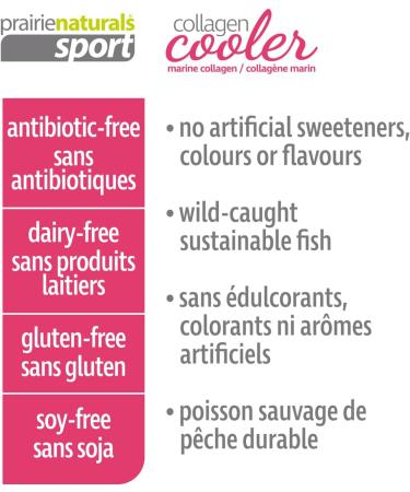 Prairie Naturals Marine Collagen Cooler Raspberry Rain Flavour 6.4g x 15 packs. Antibiotic free dairy free gluten free soy free no artificial sweeteners wild-caught sustainable fish. - Buy Online on GoSupps.com