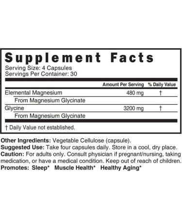 Nature's Fusions Nutri Pure Magnesium Glycinate 3680mg - (Provides 480mg Elemental Magnesium) Chelated for High Absorption Non-Buffered for Maximum Potency 120 Capsules 120 Count (Pack of 1) - Buy Online on GoSupps.com