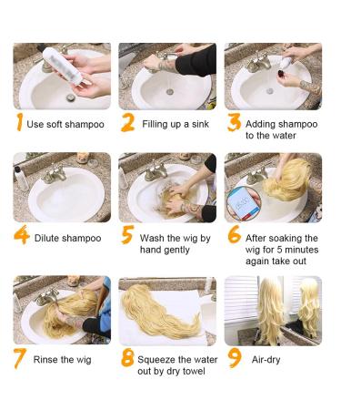Esmee 16 Inch Ombre Straight Hair Wigs for Women | Black to Blonde Synthetic Heat-Resistant Wigs with Ponytail - Buy Online on GoSupps.com