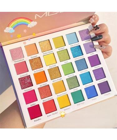 30 Color Rainbow Eyeshadow Palette | Highly Pigmented | Long Lasting & Waterproof | Glitter & Matte Shades | Professional Makeup Gift Set - Buy Online on GoSupps.com
