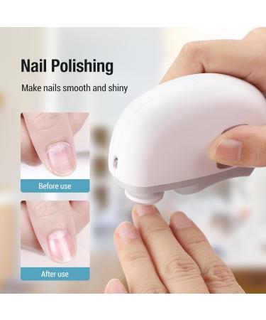 Electric Nail Cutter - 3in1 Safe Fingernail Clippers Nail File Nail Trimmer Nail Polisher with Light | 2 Speed Automatic Finger Nail Clipper Women Manicure Set Nail Clippers for Baby Kids White - Buy Online on GoSupps.com