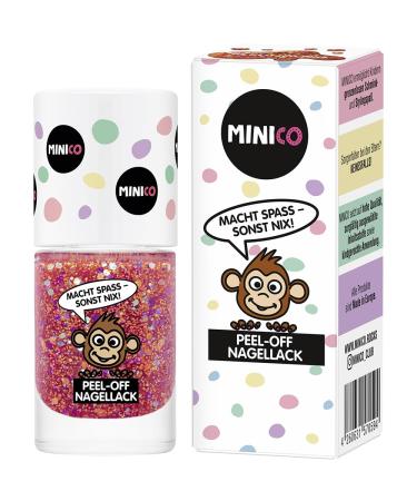 Minico Premium Kinder Nailack Glitzer Pink deductible dermatological-tested child-friendly sustainable vegan water base peel-off can be removed