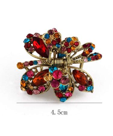 Minkissy Mini Hair Claw Clips Set - 5 Rhinestone Butterfly Metal Jaw Barrettes for Women | Stylish Hair Accessories - Buy Online on GoSupps.com