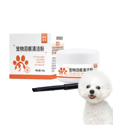 SHZONS Dog Tear Stain Remover Powder 50g Safe Pet Tear Stain Powder - Pet Eye Cleaning Dogs Cats Health Supplies for Pet Shelter Home Use Keeps Eye Area Dry