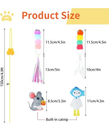 Vaktop Door Hanging Cat Toy 4 PCS Cat Toys Interactive for Indoor Cats Jumpy Cat Toy Self-Play Chasing Exercise Entertain Cat Toy - for Hunting Exercising Eliminating Boredom 4PCS - Buy Online on GoSupps.com