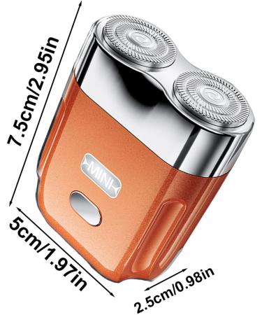 Electric Beard Trimmer Portable Electric Shaver for Men | USB Rechargeable Quiet Automatic Beard Grooming Trimmer for Camping Business Trip Journey Orange - Buy Online on GoSupps.com