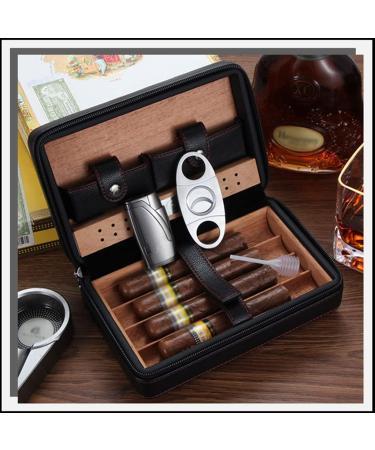 Cigar Boxs Humidors Portable Cigar Case Humidor Travel Cigar Tube Cigar Holder Wallet Cigar Gift Accessories for Man Black 20.3*12.7Cm - Buy Online on GoSupps.com